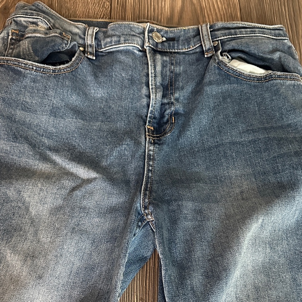 PacSun Medium Blue Ripped Cropped Jeans - Picture 9 of 10